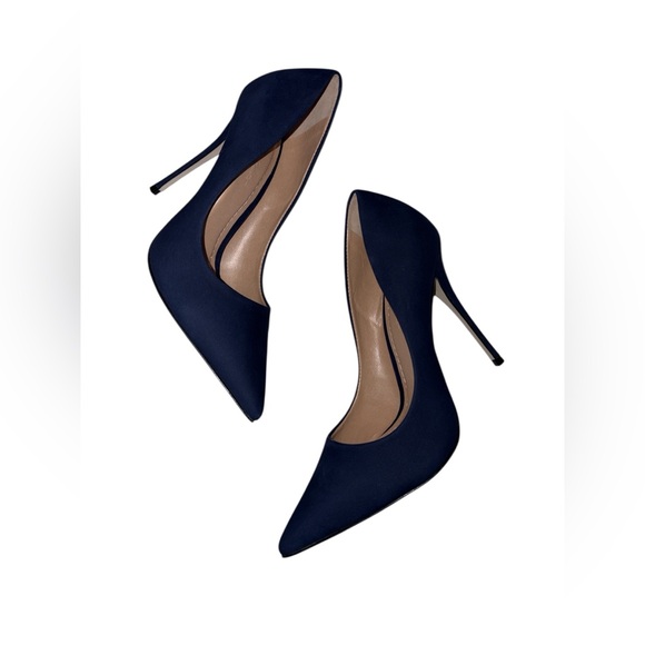 Massimo Matteo Shoes - Massimo Matteo 90MM Pointy Toe Pump Stiletto  Heel Navy Blue Suede Sz 7M
